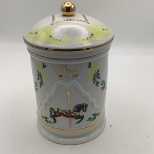 Lenox Carousel Horse Tea Canister with Gold Script